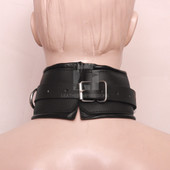 leather posture collar, leather slave collar, bondage collar with adjustable rolling buckle