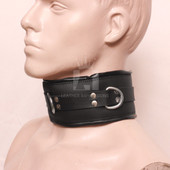 leather posture collar, leather slave collar, bondage collar with adjustable rolling buckle