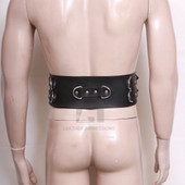 leather waist restraint belt, leather waist belt, black restraint belts