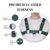 leather harness, leather bondage harness, leather h harness with buckles, sleek leather harness