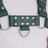leather harness, leather bondage harness, leather h harness with buckles, sleek leather harness