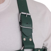 leather harness, leather bondage harness, leather h harness with buckles, sleek leather harness