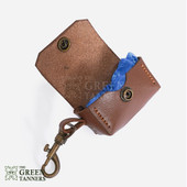 leather waste poop bag, leather dog poop bag, leather dog waste dispenser bag