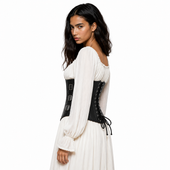 womens leather corset, leather corset, womens corset, leather bondage corset, leather waist restraint, leather waist corset