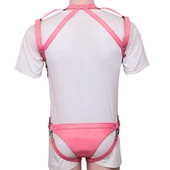 pink mens bdsm harness, mens leather bdsm harness