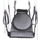 black genuine leather bondage sex sling, leather sex swing, leather sex sling