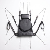 black genuine leather bondage sex sling, leather sex swing, leather sex sling