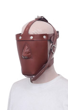 Side Image of Durable Leather Bondage Muzzle