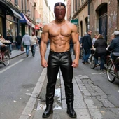 leather face muzzle, leather bdsm muzzle,   leather head harness, leather harness