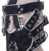 leather face muzzle, leather bdsm muzzle,  head harness
