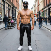 leather face muzzle, leather bdsm muzzle,  head harness