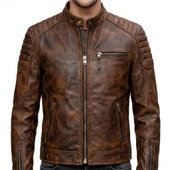 cowhide jacket, leather biker, cafe racer, mens leather, biker jacket, vintage jacket
