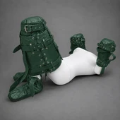 green leather pet crawler harness, green full body leather harness, green cowhide leather harness, adjustable green crawler harness, green leather roleplay gear