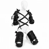 black leather crawler harness, black cowhide leather harness, full body leather harness, adjustable leather crawler harness, black pet play harness, leather pet crawler harness