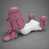 pink leather crawler harness, pink cowhide leather harness, full body leather harness, adjustable leather crawler harness, pink pet play harness, leather pet crawler harness