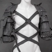 Dark Grey Leather Pet Crawler Restraint Harness