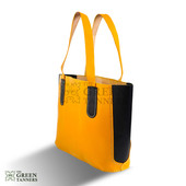 Leather Tote hand bag, Yellow Leather Purse, Leather bag