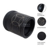 leather dice cup, Dice cup, ribbed interior dice cup