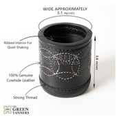 leather dice cup, Dice cup, ribbed interior dice cup