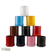 antique leather dice cup
