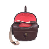 100% Genuine Leather Shooting Bag  Maroon Leather Ammo Bag - Bag Inside View