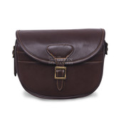 100% Genuine Leather Shooting Bag  Maroon Leather Ammo Bag - Front View