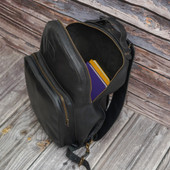 Black leather backpack, leather backpack, leather laptop bag, leather school bag, leather book bag