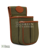 Canvas Leather Cartridge Bag, Canvas Belt Pouch, canvas shooting bag, cartridge holder, shotgun cartridge bag, leather shooting bag