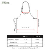 leather apron, size chart, leather apron size
