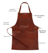 A model used Brown Leather Apron