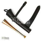 Fox Hunting Horn with Leather Case, Hunting Horn with Leather Case,  Hunting Horn with Case, 1 band horn, 3 band horn, 4 band horn, fox hunting horn for sale