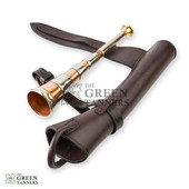 Fox Hunting Horn with Leather Case, Hunting Horn with Leather Case,  Hunting Horn with Case, 1 band horn, 3 band horn, 4 band horn, fox hunting horn for sale
