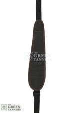 orange and black leather gun strap, rifle sling strap, shotgun strap
