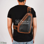 back image of model wear Men's Leather Sling Bag