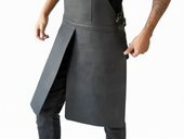 Front view of model wearing Welders Leather Apron