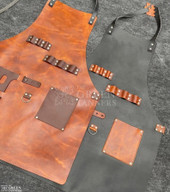 leather apron, leather chef apron, leather bbq apron 