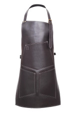 Black Leather Butcher Apron - front image
