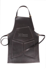Black Leather Butcher Apron - front image