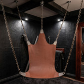 5 point leather sex swing - front view, leather sex swing, leather sex sling, leather bondage sex sling