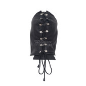 Leather Bondage Hood, Leather Hood, Leather Bondage Harness, Leather Bondage Head - Back View Leather Bondage Hood, Leather Hood, Leather Bondage Harness, Leather Bondage Head - Back View