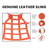 six point leather swing with leg loop -  front  view, leather swing, leather sex swing, leather sex sling, leather bondage sex sling
