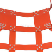 six point leather swing with leg loop -  front  view, leather swing, leather sex swing, leather sex sling, leather bondage sex sling