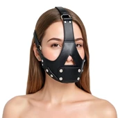 leather face muzzle, leather bdsm muzzle, leather head harness, leather bondage muzzle, leather muzzle, leather harness, leather kinky muzzle