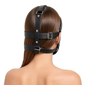 leather face muzzle, leather bdsm muzzle, leather head harness, leather bondage muzzle, leather muzzle, leather harness, leather kinky muzzle