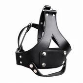 leather face muzzle, leather bdsm muzzle, leather head harness, leather bondage muzzle, leather muzzle, leather harness, leather kinky muzzle
