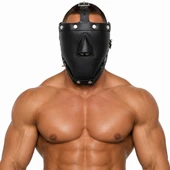 leather face muzzle, leather bdsm muzzle, leather head harness, leather bondage muzzle, leather muzzle, leather harness