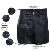 Leather Steampunk Kilt with Front Buckle Closure - Infographics