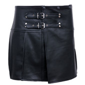 Leather Steampunk Kilt with Front Buckle Closure - Main Image