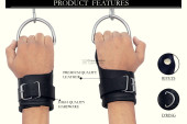 leather suspension cuffs, suspension cuffs, leather wrist cuffs, bondage suspension cuffs, bdsm suspension cuffs