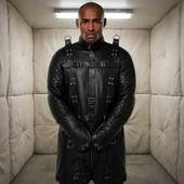 leather straitjacket bondage, leather straight jacket, straight jacket bdsm, leather straitjackets